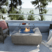 Thumbnail for Elementi Plus - Victoria Square Concrete Fire Pit Table - OFG413LG - Fire Pit Stock