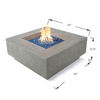 Thumbnail for Elementi Plus - Victoria Square Concrete Fire Pit Table - OFG413LG - Fire Pit Stock