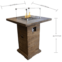 Thumbnail for Elementi - Rova Bar Square Fire Pit Table, Hidden Propane Storage - OFG224 - Fire Pit Stock