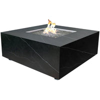 Thumbnail for Elementi - Sofia Marble Porcelain Square Fire Pit Table - OFP103BB - Fire Pit Stock