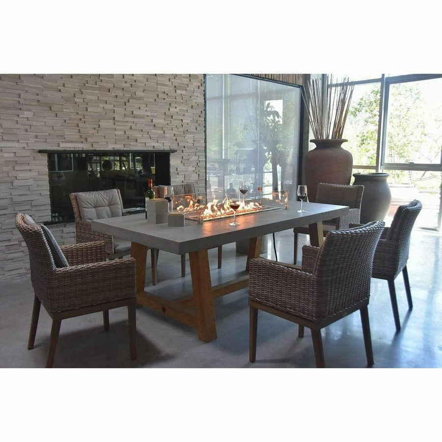 Elementi - Sonoma Workshop Dining Rectangular Fire Pit Table OFG201 - Fire Pit Stock
