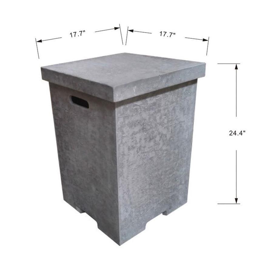 Elementi - Square Concrete Propane Tank Cover ONB01-105 - Fire Pit Stock