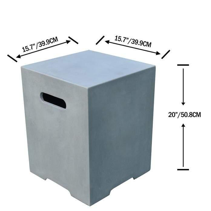 Elementi - Square Concrete Propane Tank Cover ONB01-109 - Fire Pit Stock