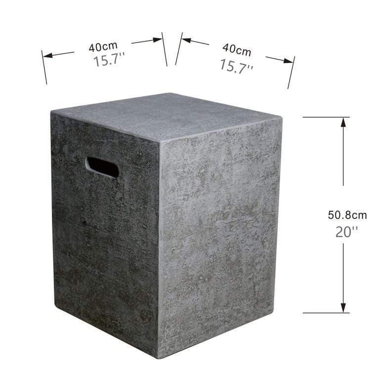 Elementi - Square Concrete Propane Tank Cover ONB016 - Fire Pit Stock