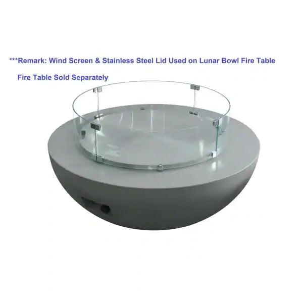 Elementi - Stainless Steel Lid Accessory for Lunar and Fiery Rock Table OFG101-SS - Fire Pit Stock