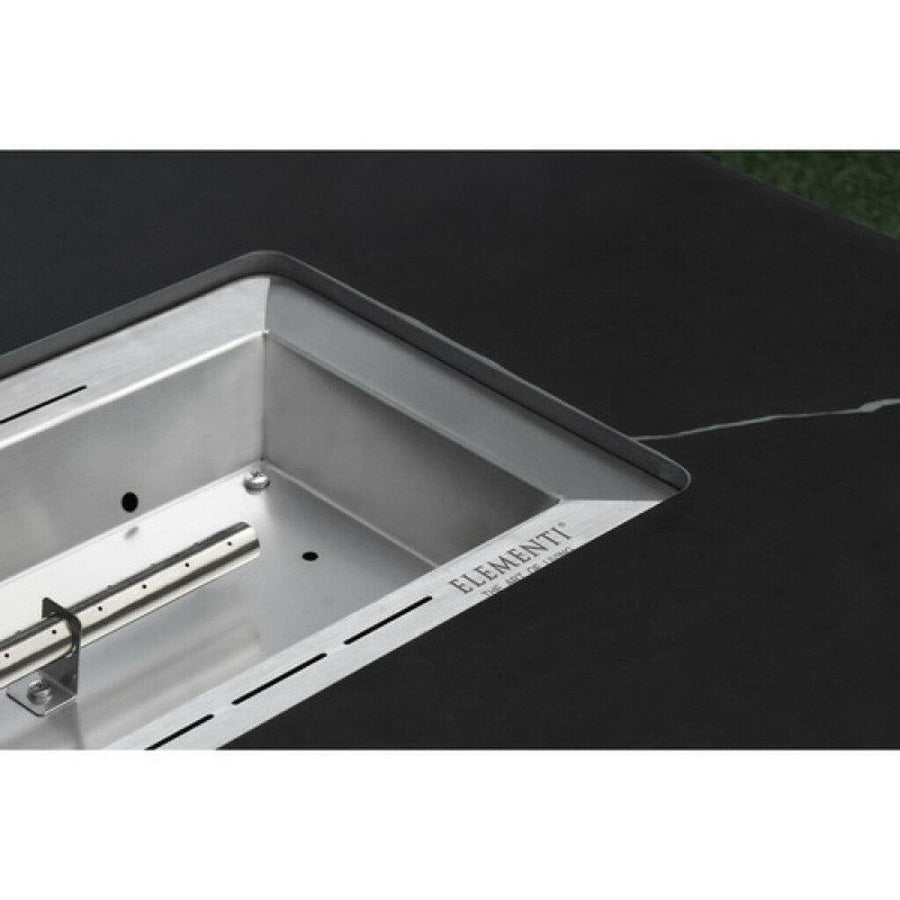 Elementi - Varna Marble Porcelain Rectangular Fire Pit Table - OFP121BB - Fire Pit Stock