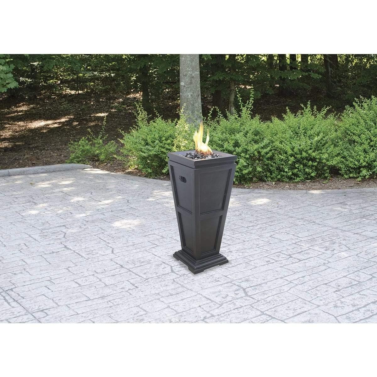 Endless Summer LP Gas Outdoor Fire Column, Large In Slate Finish - GLT1332SP - Fire Pit Stock