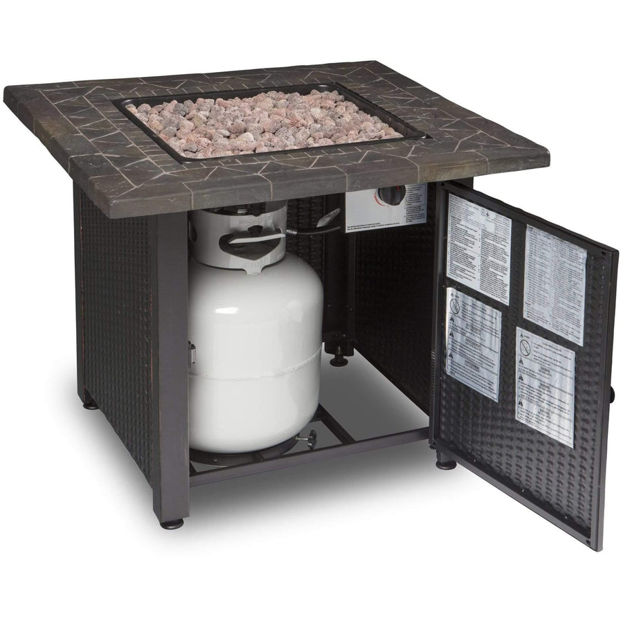 Endless Summer LP Gas Outdoor Fire Pit with 30-in Resin Tile Mantel - GAD1401M - Fire Pit Stock