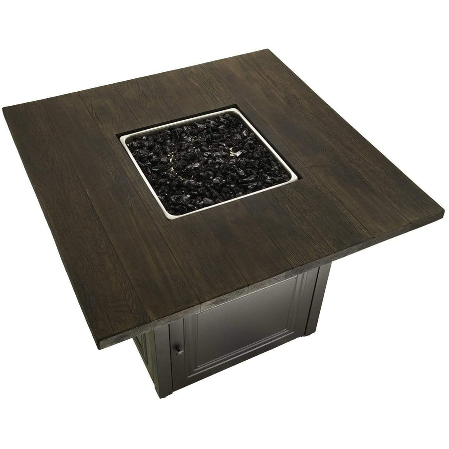 Endless Summer The Benjamin, Dual Heat LP Gas Outdoor Firepit/Patio Heater with Wood Look Resin Mantel - GAD19106ES - Fire Pit Stock