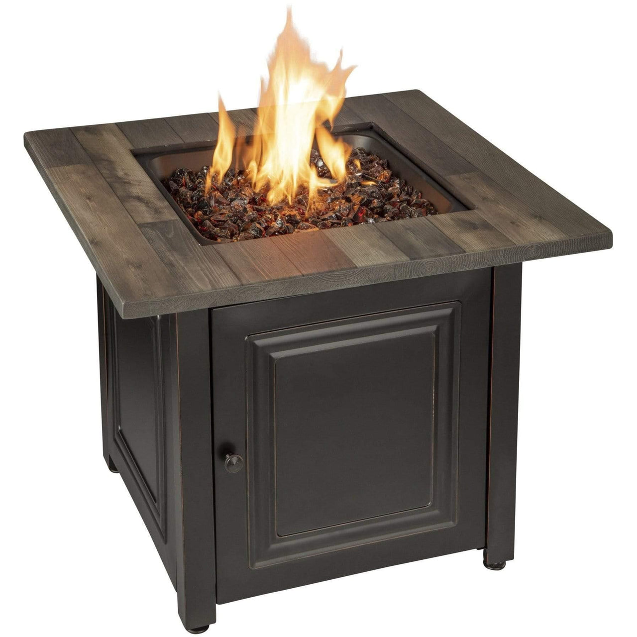 Endless Summer The Burlington, LP Gas Outdoor Fire Pit with Printed Resin Mantel - GAD15285SP - Fire Pit Stock