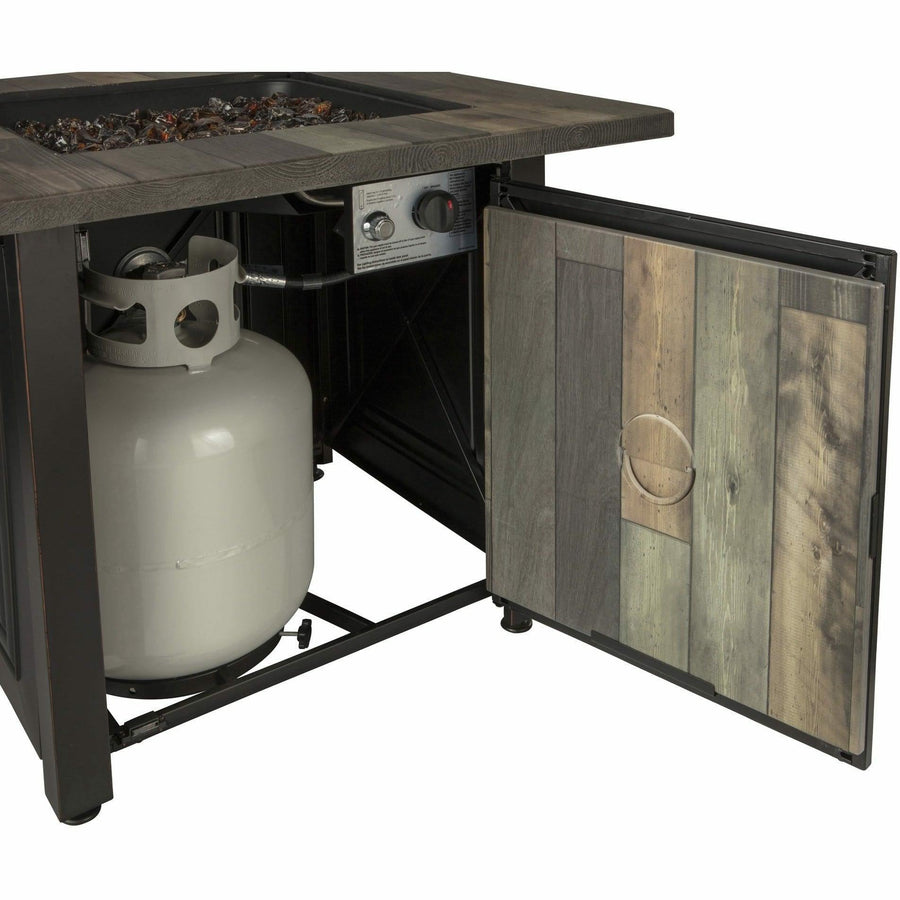 Endless Summer The Burlington, LP Gas Outdoor Fire Pit with Printed Resin Mantel - GAD15285SP - Fire Pit Stock