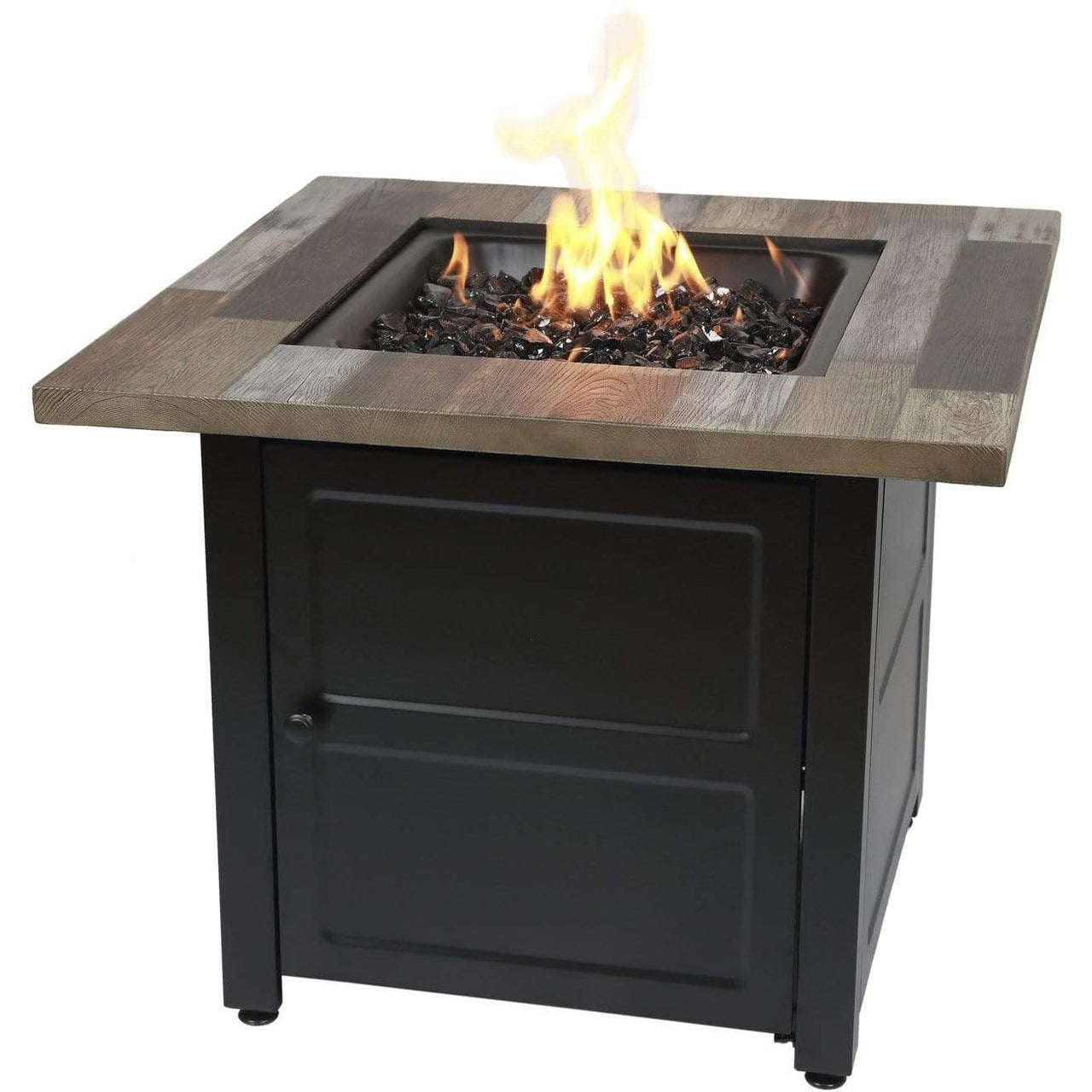 Endless Summer The Cayden, 30" Square Gas Fire Table with Printed Cement Resin Mantel - GAD15298ES - Fire Pit Stock