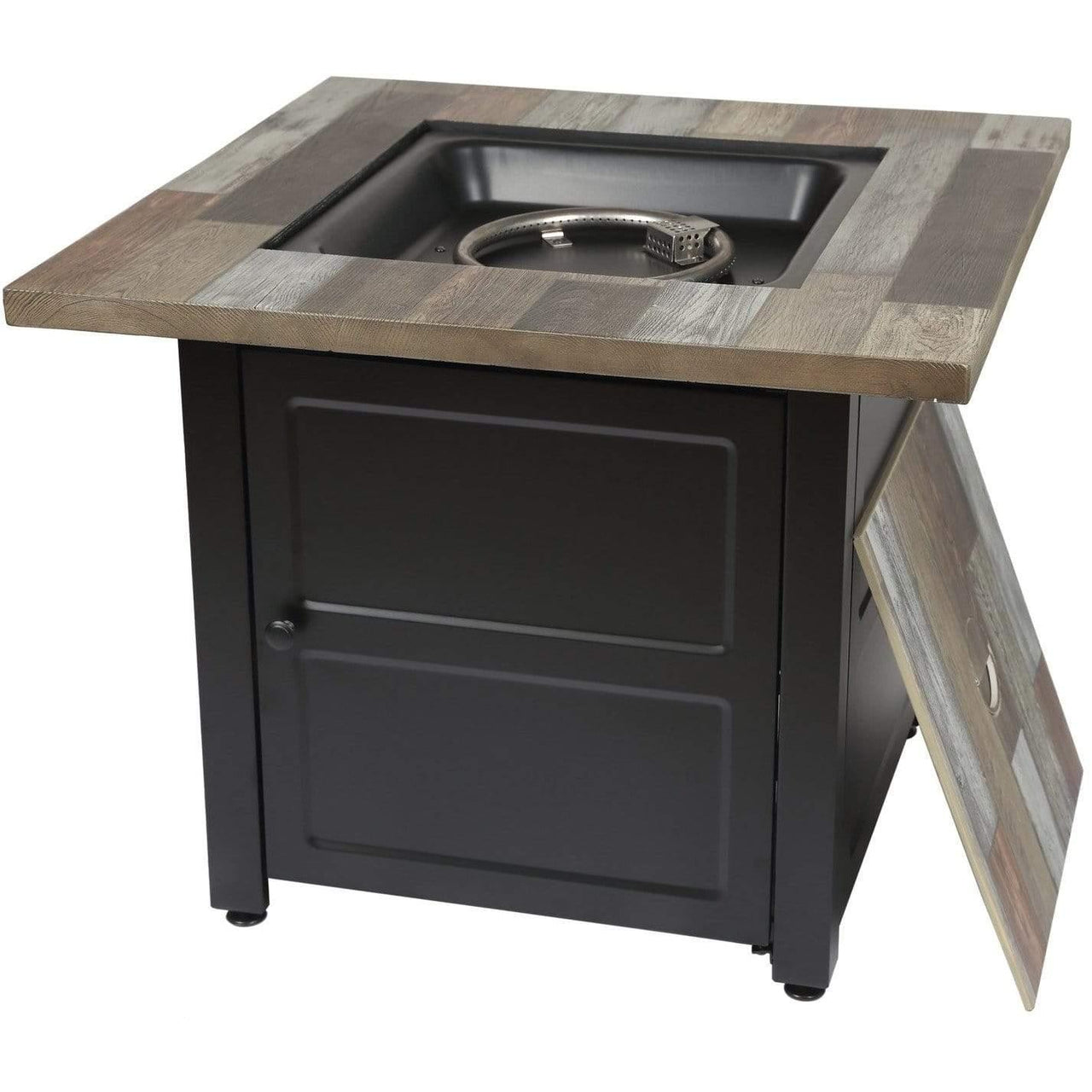 Endless Summer The Cayden, 30" Square Gas Fire Table with Printed Cement Resin Mantel - GAD15298ES - Fire Pit Stock