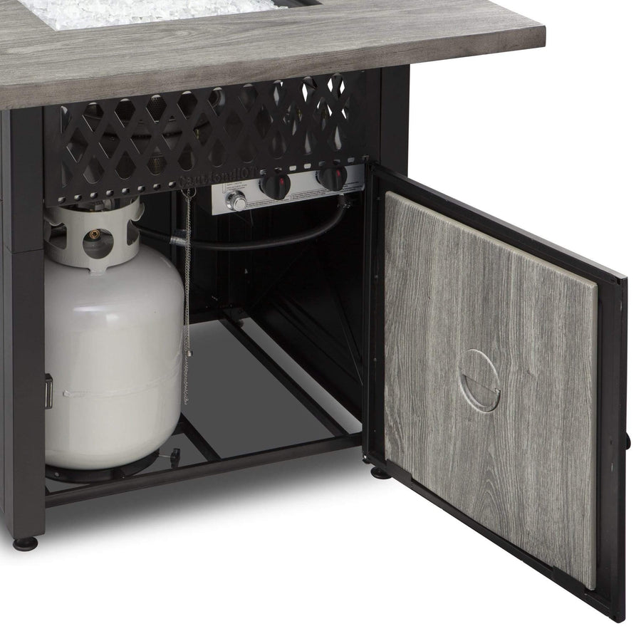 Endless Summer The Dakota, Dual Heat LP Gas Outdoor Fire Pit/Patio Heater with Wood Look Resin Mantel - GAD19101ES - Fire Pit Stock