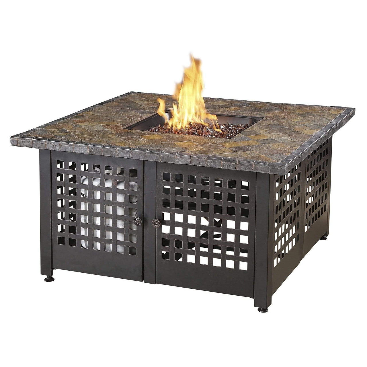 Endless Summer The Elizabeth, LP Gas Outdoor Fire Pit with 42-in Slate Tile Mantel - GAD15286G - Fire Pit Stock