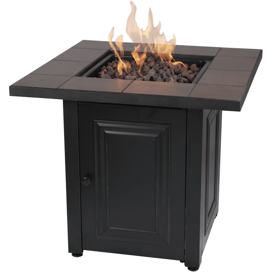 Endless Summer The Vanderbilt, LP Gas Outdoor Fire Pit with Ceramic Tile Mantel - GAD15411SP - Fire Pit Stock