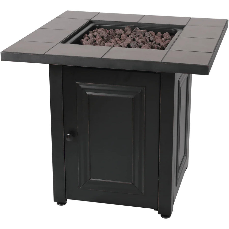Endless Summer The Vanderbilt, LP Gas Outdoor Fire Pit with Ceramic Tile Mantel - GAD15411SP - Fire Pit Stock