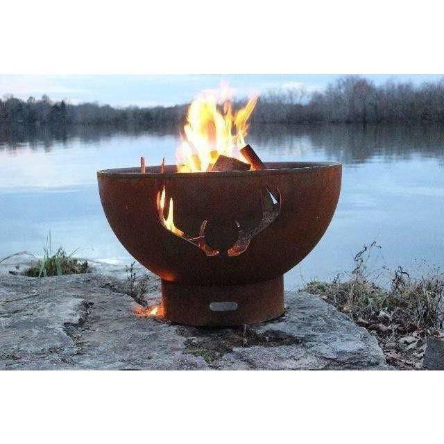 Fire Pit Art - Antlers 36" Carbon Steel Fire Pit - Fire Pit Stock