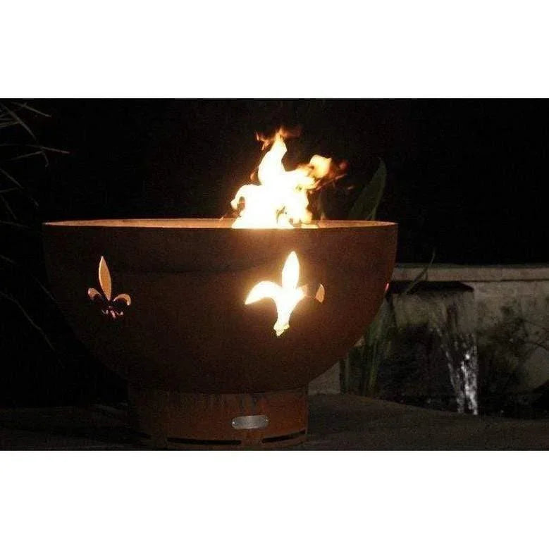 Fire Pit Art - Fleur de Lis 36" Carbon Steel Fire Pit - Fire Pit Stock