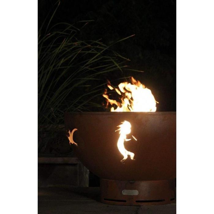Fire Pit Art - Kokopelli 36" Carbon Steel Fire Pit - Fire Pit Stock