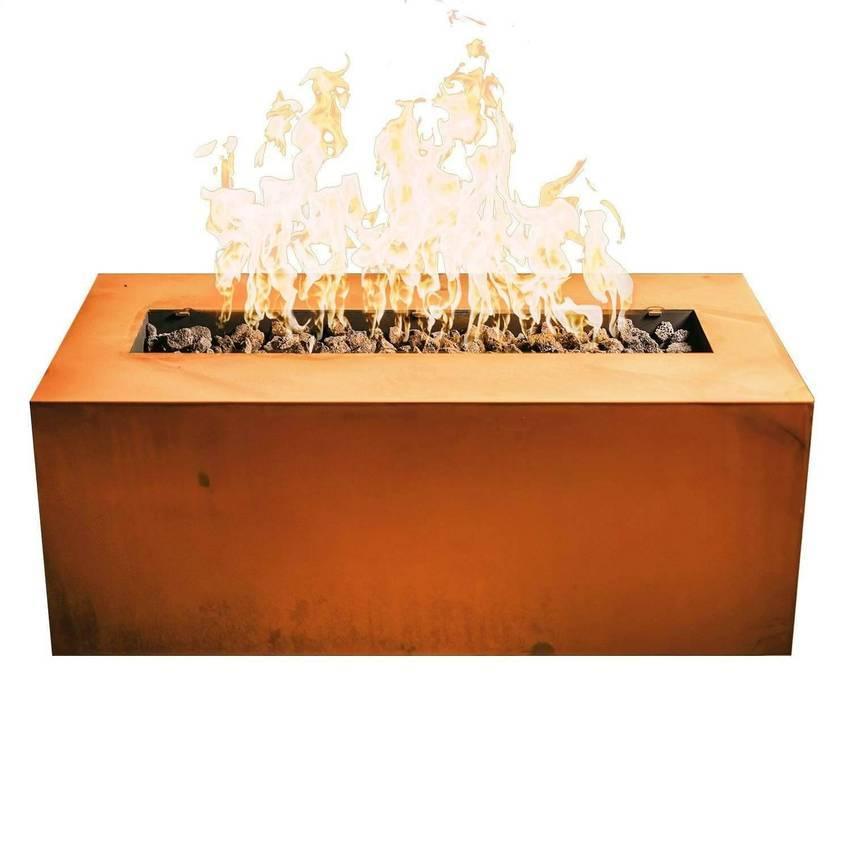 Fire Pit Art - Linear 48" Carbon Steel Fire Pit - Fire Pit Stock