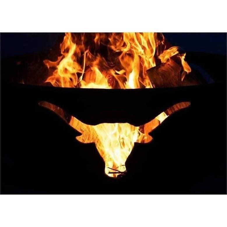 Fire Pit Art - Long Horn 36" Carbon Steel Fire Pit - Fire Pit Stock