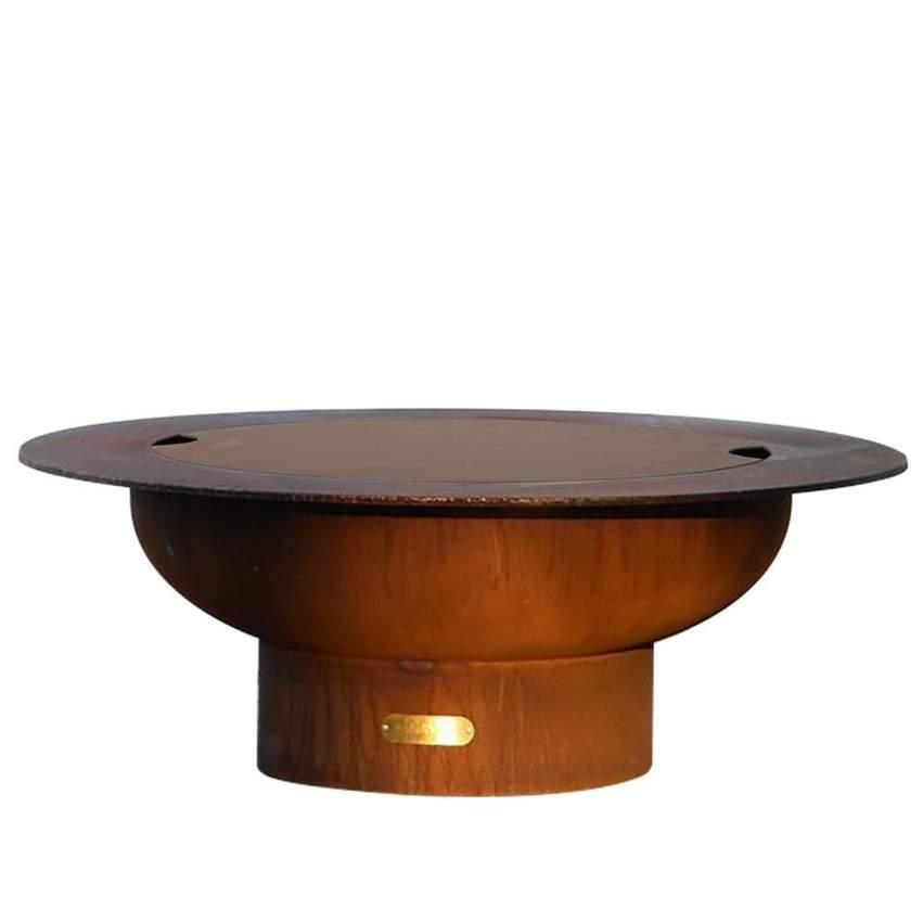 Fire Pit Art - Saturn 41" Carbon Steel Fire Pit with Lid - Fire Pit Stock