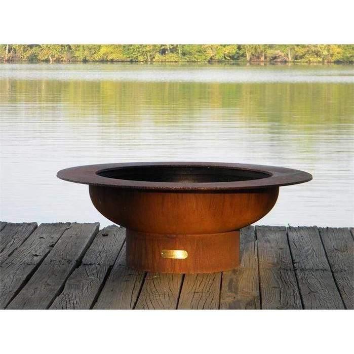 Fire Pit Art - Saturn 41" Carbon Steel Fire Pit with Lid - Fire Pit Stock