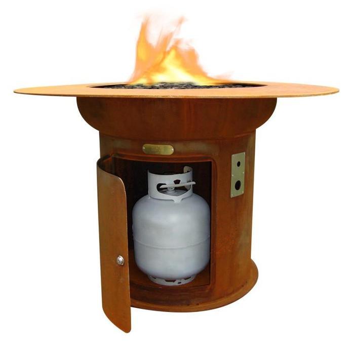 Fire Pit Art - Saturn 41" Carbon Steel Fire Pit with Lid - Fire Pit Stock