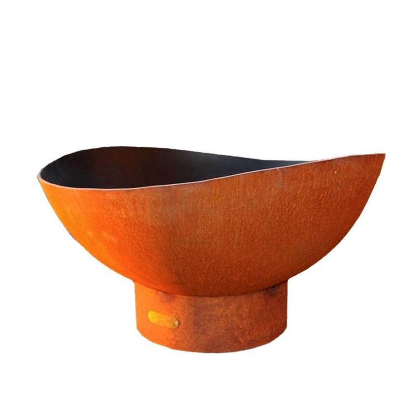 Fire Pit Art - Scallop 36" Carbon Steel Fire Pit - Fire Pit Stock