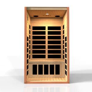 Golden Designs Sauna: Avila 1-2 Person Ultra Low EMF FAR Infrared Sauna - Fire Pit Stock