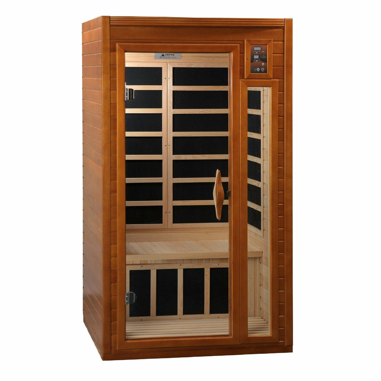 Golden Designs Sauna: "Barcelona" 1-2 Person Low EMF Far Infrared Sauna - DYN-6106-01 - Fire Pit Stock