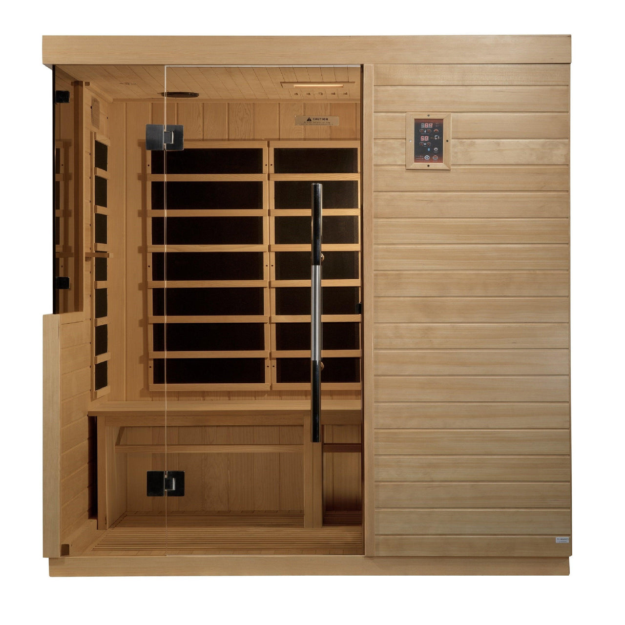 Golden Designs Sauna: Bilbao 3 Person Ultra Low EMF FAR Infrared Sauna - DYN-5830 - Fire Pit Stock
