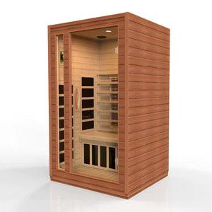 Golden Designs Sauna: Cardoba 2 Person Full Spectrum Infrared Sauna - Canadian Hemlock - Fire Pit Stock