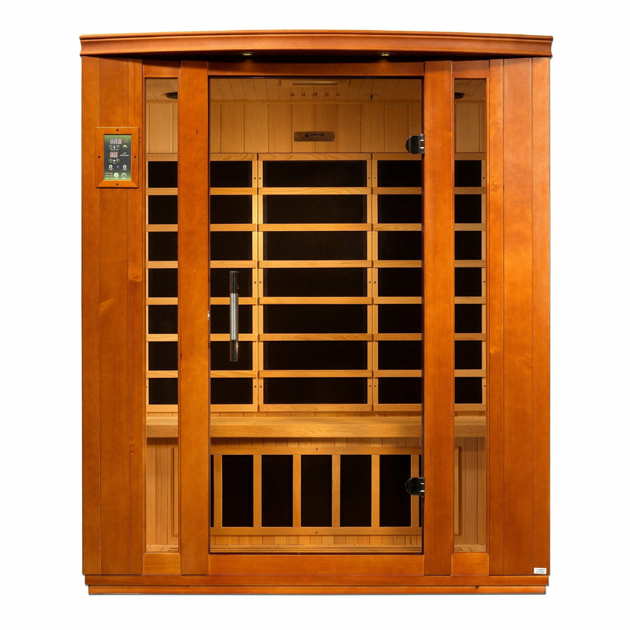 Golden Designs Sauna: Dynamic "Bellagio" 3 Person Low EMF Far Infrared Sauna - DYN-6306-01 - Fire Pit Stock