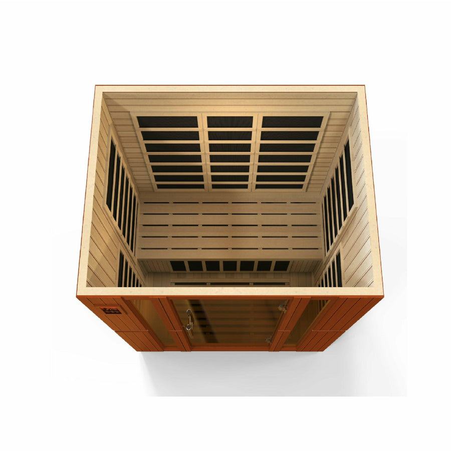 Golden Designs Sauna: Dynamic "Bellagio" 3 Person Low EMF Far Infrared Sauna - DYN-6306-01 - Fire Pit Stock