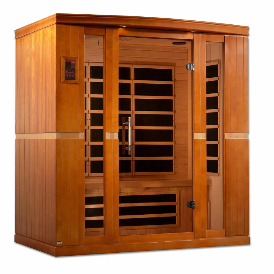 Golden Designs Sauna: Dynamic "Bergamo" 4 Person Low EMF Far Infrared Sauna - DYN-6440-01 - Fire Pit Stock