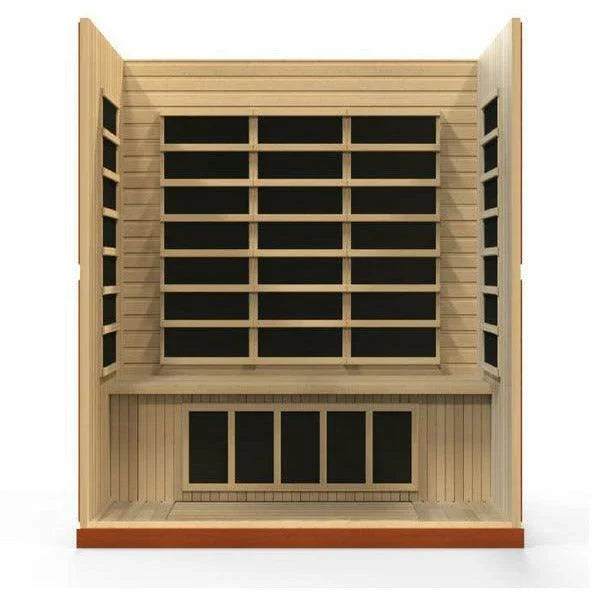 Golden Designs Sauna: Dynamic "Bergamo" 4 Person Low EMF Far Infrared Sauna - DYN-6440-01 - Fire Pit Stock