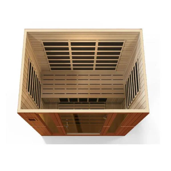 Golden Designs Sauna: Dynamic "Bergamo" 4 Person Low EMF Far Infrared Sauna - DYN-6440-01 - Fire Pit Stock