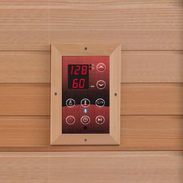 Golden Designs Sauna: Dynamic "Llumeneres" 2 Person Ultra Low EMF Far Infrared Sauna - DYN-6215-02 - Fire Pit Stock