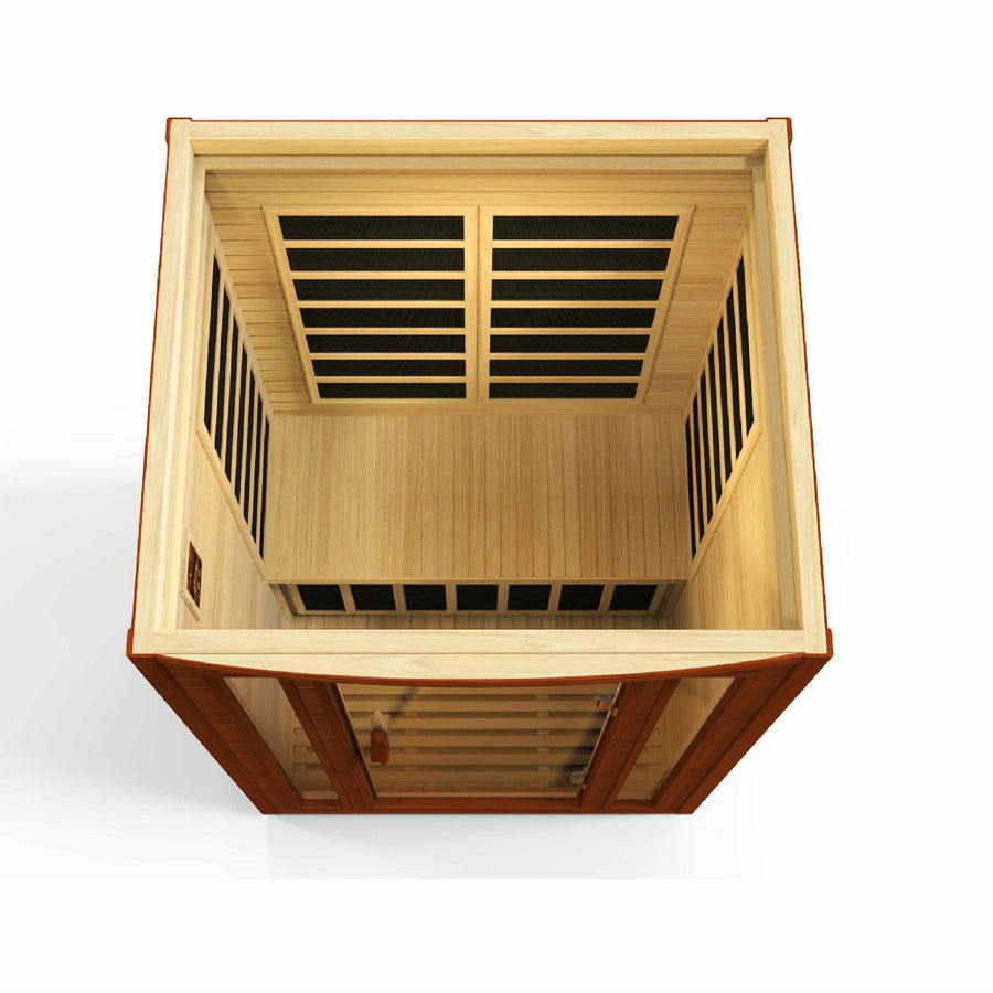 Golden Designs Sauna: Dynamic "San Marino" 2 Person Low EMF Far Infrared Sauna - DYN-6206-01 - Fire Pit Stock