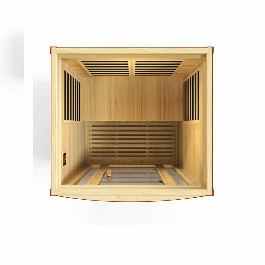 Golden Designs Sauna: Dynamic "San Marino" 2 Person Low EMF Far Infrared Sauna - DYN-6206-01 - Fire Pit Stock