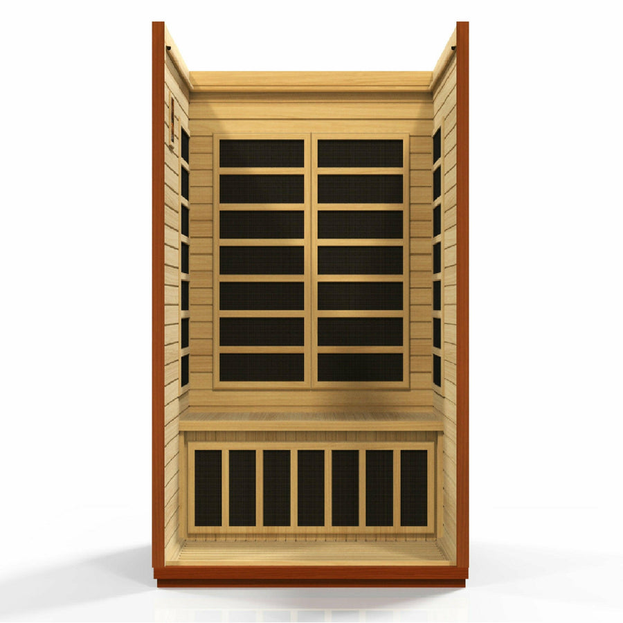 Golden Designs Sauna: Dynamic "San Marino" 2 Person Low EMF Far Infrared Sauna - DYN-6206-01 - Fire Pit Stock