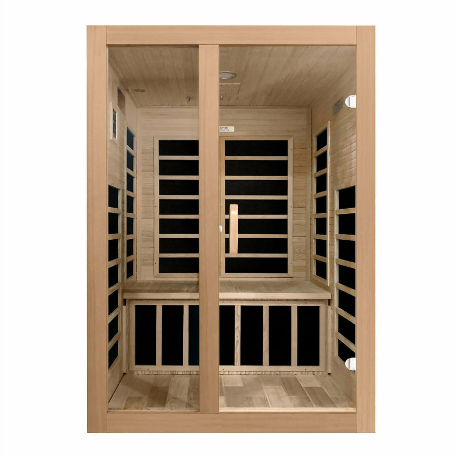 Golden Designs Sauna: Dynamic "Santiago" 2 Person Low EMF Far Infrared Sauna - DYN-6209-01 - Fire Pit Stock