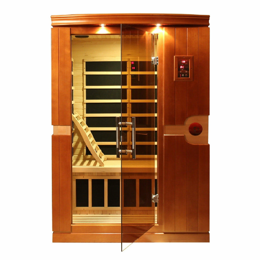 Golden Designs Sauna: Dynamic "Venice" 2 Person Low EMF Far Infrared Sauna - DYN-6210-01 - Fire Pit Stock
