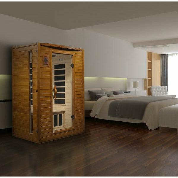 Golden Designs Sauna: Dynamic "Versailles" 2 Person Low EMF Far Infrared Sauna - DYN-6202-03 - Fire Pit Stock