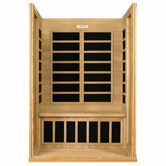 Golden Designs Sauna: Dynamic "Versailles" 2 Person Low EMF Far Infrared Sauna - DYN-6202-03 - Fire Pit Stock