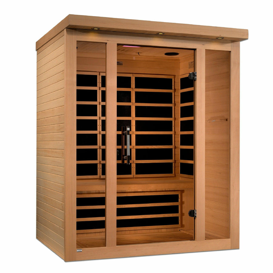 Golden Designs Sauna: Dynamic "Vila" 3 Person Ultra Low EMF Far Infrared Sauna - DYN-6315-02 - Fire Pit Stock