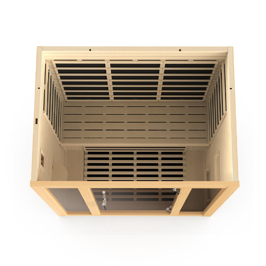 Golden Designs Sauna: Dynamic "Vila" 3 Person Ultra Low EMF Far Infrared Sauna - DYN-6315-02 - Fire Pit Stock