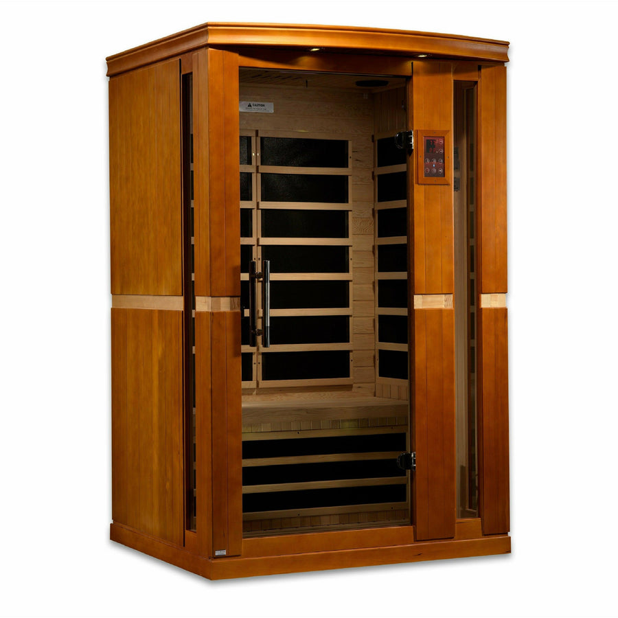 Golden Designs Sauna: Dynamic "Vittoria" 2 Person Low EMF Far Infrared Sauna - DYN-6220-01 - Fire Pit Stock